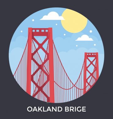 Oakland Köprüsü, California vektör simgesi