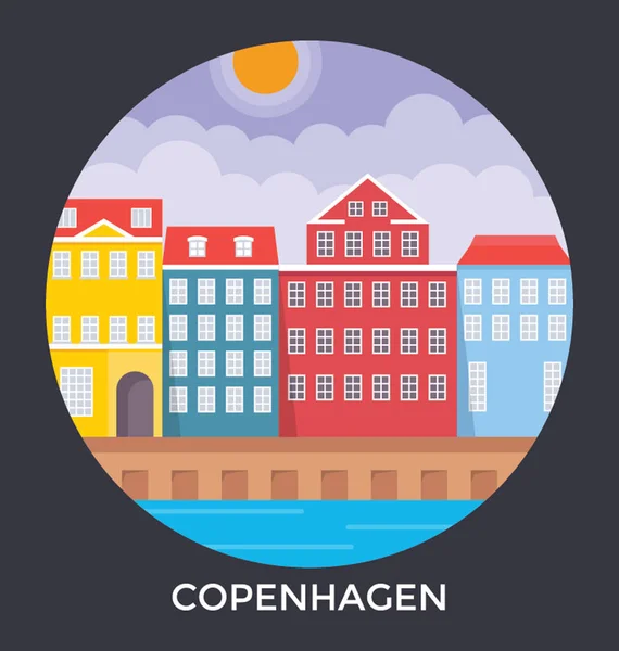 Copenhague, Dinamarca Vector Icon — Vector de stock