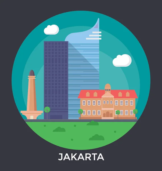 Jakarta, indonesien vektor icon — Stockvektor