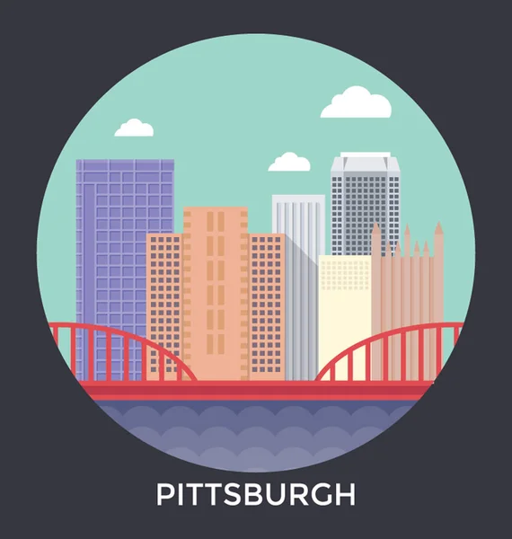 Pittsburgh, Estados Unidos Vector Icon —  Vetores de Stock