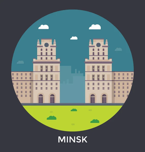 Minsk, Bělorusko vektorové ikony — Stockový vektor