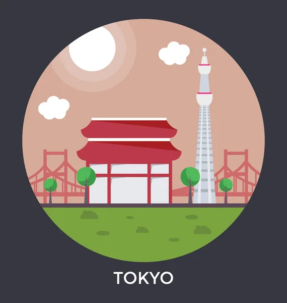 Tokyo, japanisches Vektorsymbol — Stockvektor