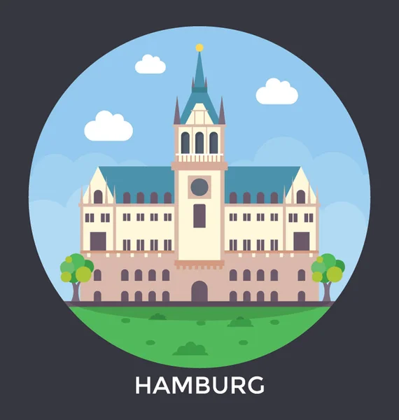 Hamburg, Germany Vector Icon — Stock Vector