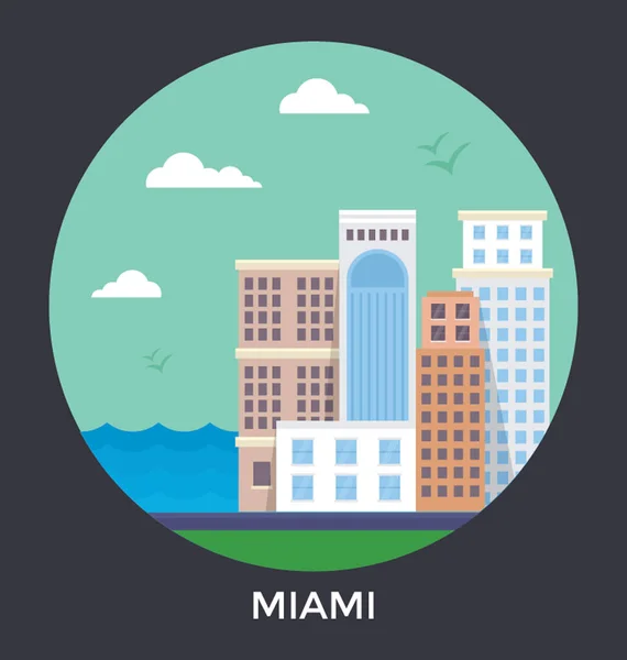 Miami, Florida Usa Vector icono — Archivo Imágenes Vectoriales