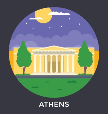  Atina, Yunanistan vektör simgesi