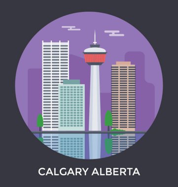  Calgary Alberta, Kanada vektör simgesi