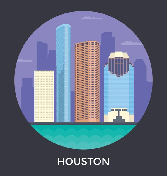 Houston, Amerikai Egyesült Államok Vector Icon — Stock Vector