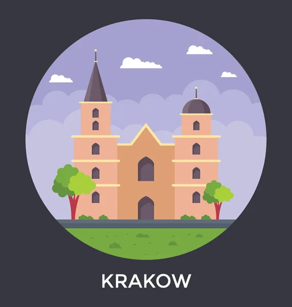 Krakkó, Lengyelország-Vector Icon — Stock Vector