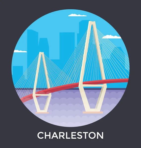 Charleston, Amerikai Egyesült Államok Vector Icon — Stock Vector