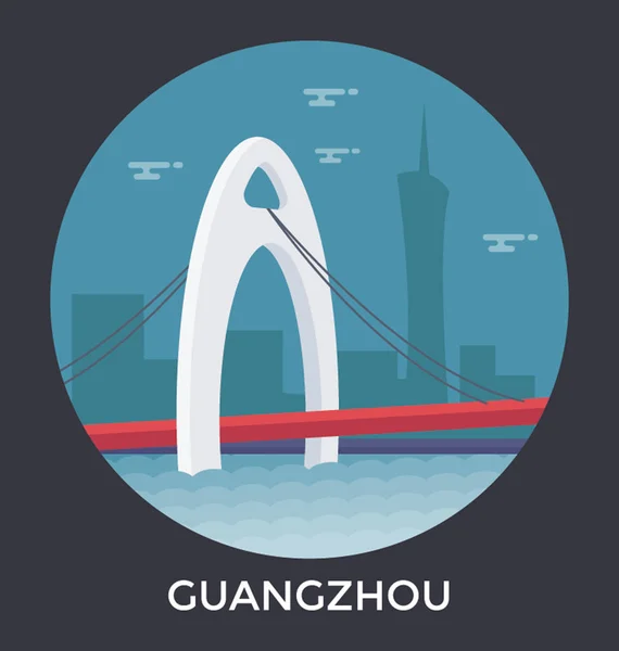 Ícone de vetor de Guangzhou, China — Vetor de Stock