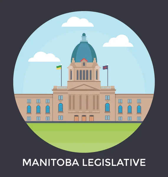 Manitoba Legislativo, Canadá Vector Icon —  Vetores de Stock