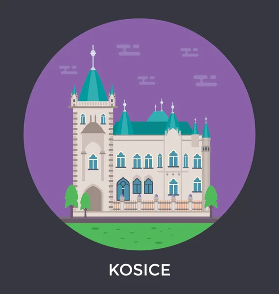 Košice, Slovensko vektorové ikony — Stockový vektor