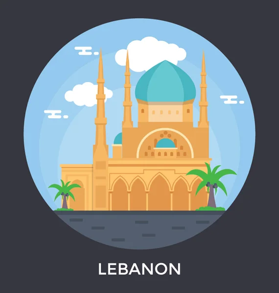 贝鲁特，黎巴嫩矢量图标 — 图库矢量图片
