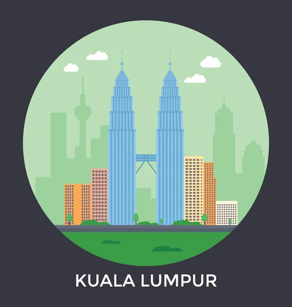 Icône de vecteur de Kuala Lumpur, Malaisie — Image vectorielle