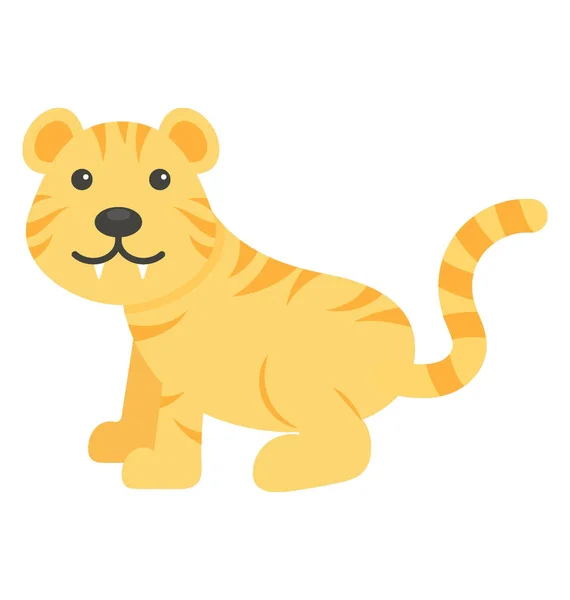 Tigre icono de vector — Vector de stock