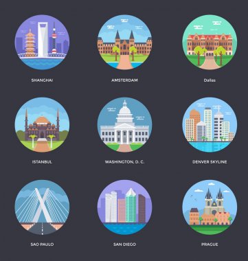 World Cities and Tourism Illustration 3 clipart