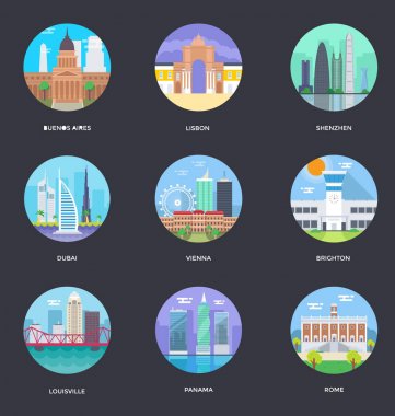 World Cities and Tourism Illustration 4 clipart