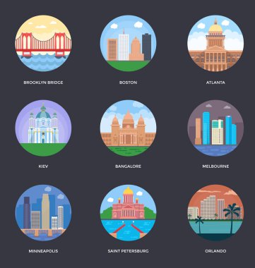 World Cities and Tourism Illustration 6 clipart