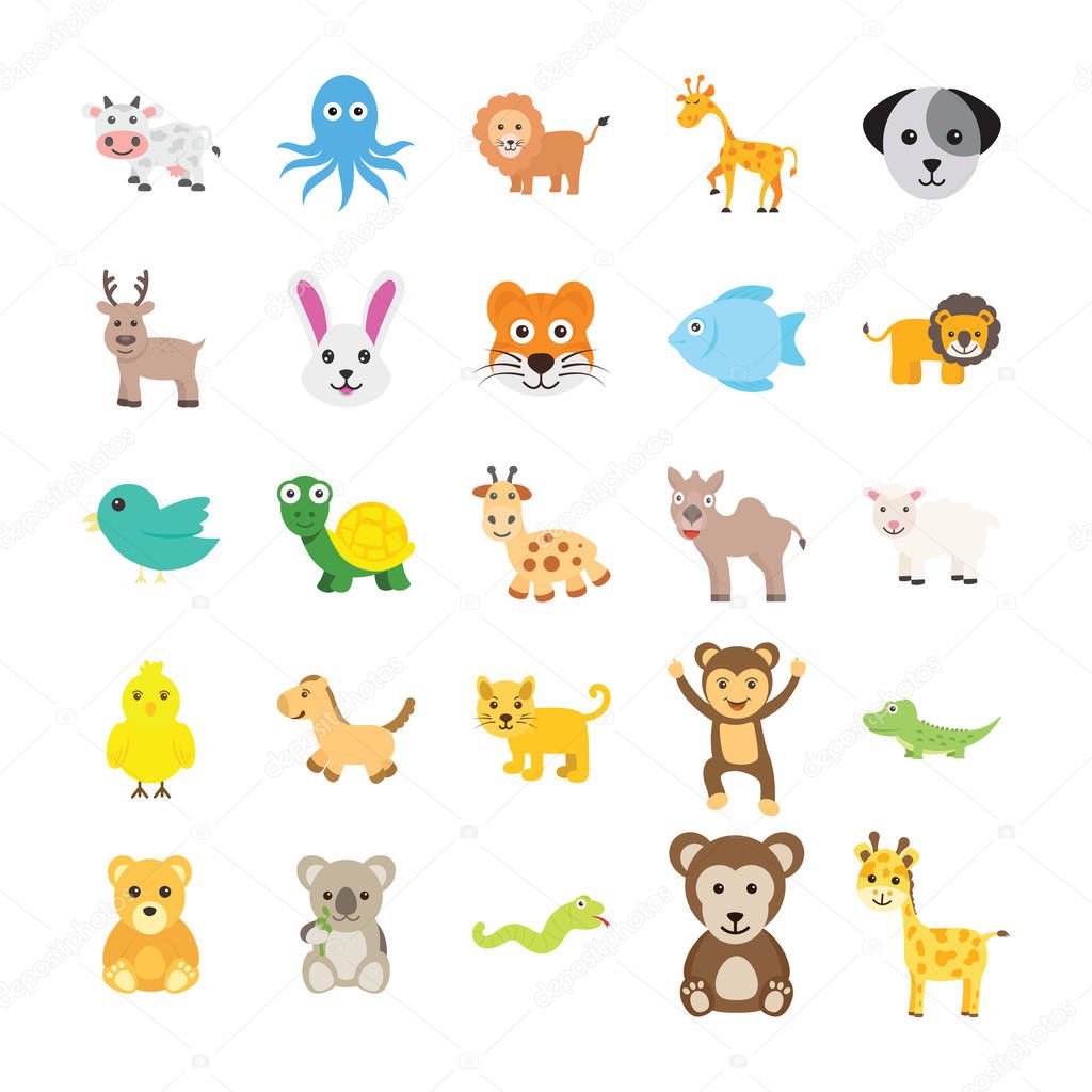 Animals Colored Vector Icons 2