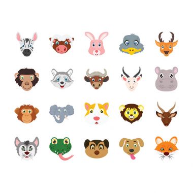 Hayvanlar renkli vektör Icons 2 Set