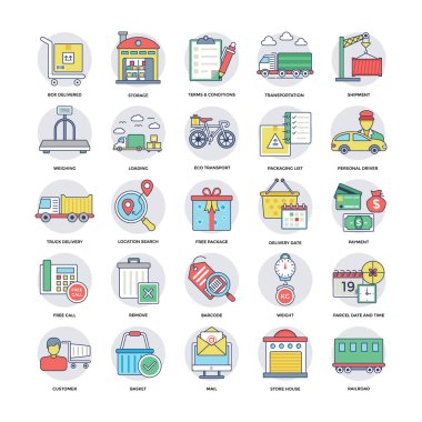 6 lojistik teslimat serin Vector Icons Set