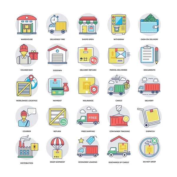 3 lojistik teslimat serin Vector Icons Set