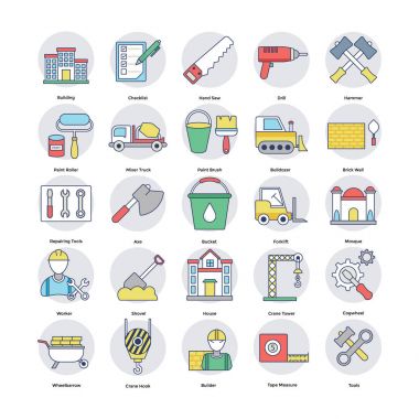 Ev hizmetleri daire dairesel Icons 1 Set