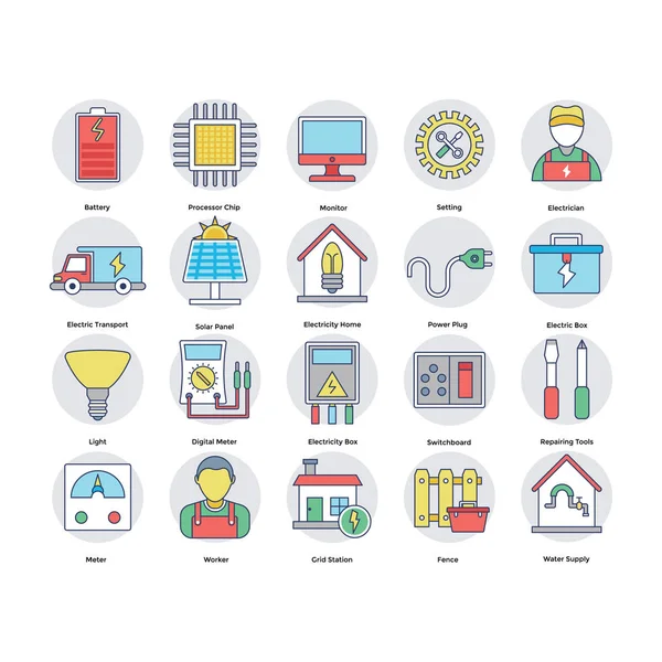 Ev hizmetleri daire dairesel Icons 8 Set — Stok Vektör