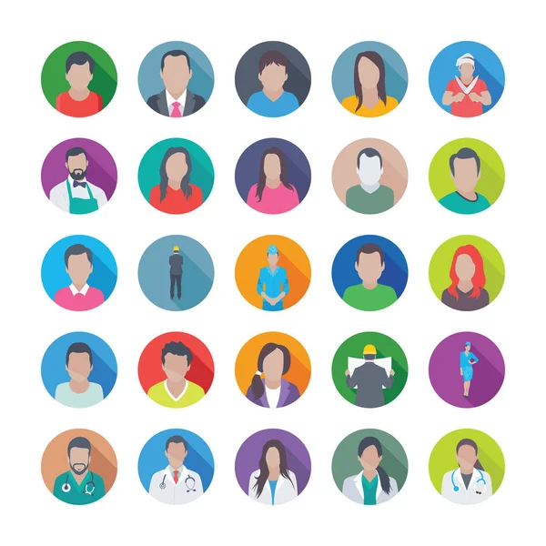 3 meslek düz Vector Icons Set