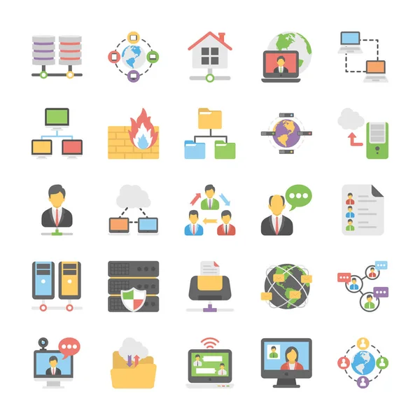 Cloud Computing Flat Vector Icons Set 5 — Stock Vector