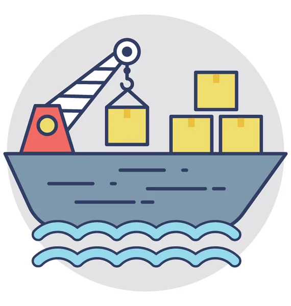 Ikona vektoru nákladní lodě — Stockový vektor