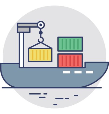  Kargo gemisi vektör simgesi 