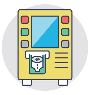  ATM makine vektör simgesi
