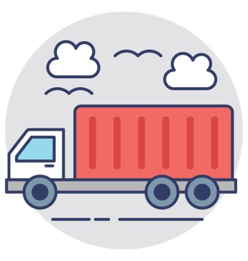  dağıtım kamyonu vektör simgesi