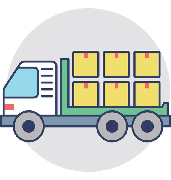 Cargo Truck Vector Icon — Stock Vector