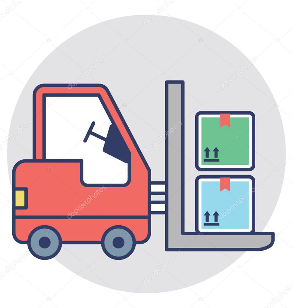  Forklift Truck Vector Icon
