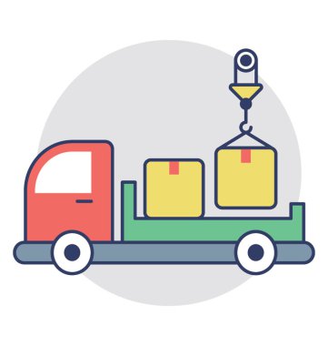  kargo kamyonu vektör simgesi