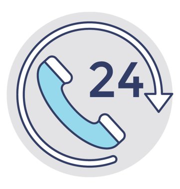  24 saat servis vektör simgesi