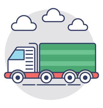  kargo kamyonu vektör simgesi