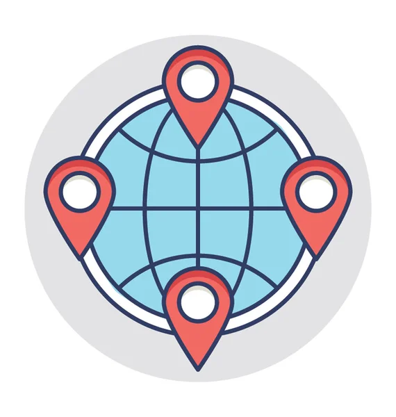 Global Location Vector Icon — Stock Vector