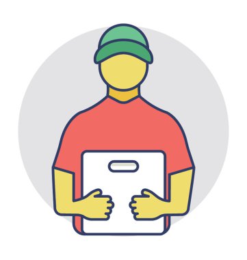  Teslimat çocuk vektör simgesi