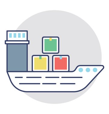  Kargo gemisi vektör simgesi