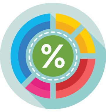  Yüzde vektör simgesi