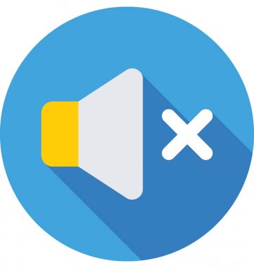  Sessiz ses vektör simgesi 