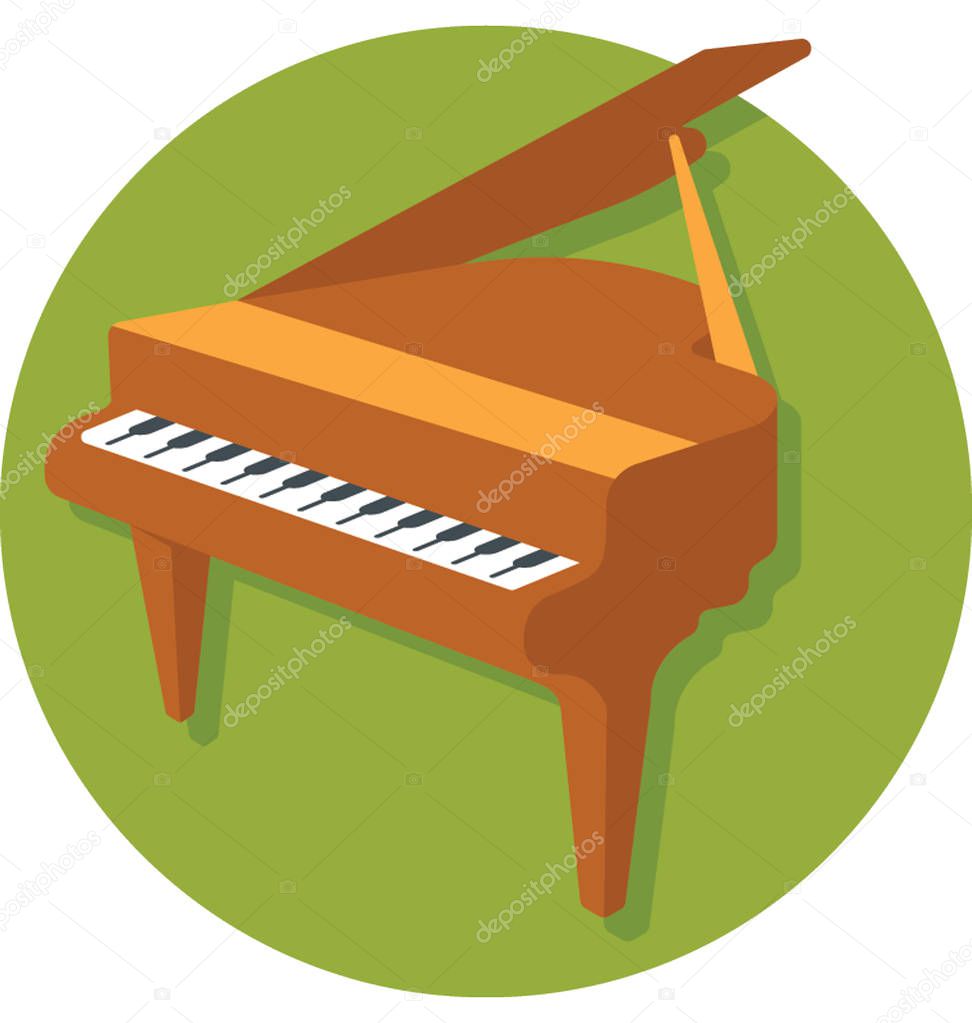  Piano Vector Icon 