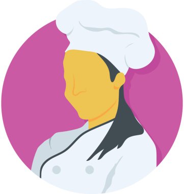  Kadın Şef vektör simgesi 