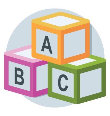  Alfabe blok vektör simgesi