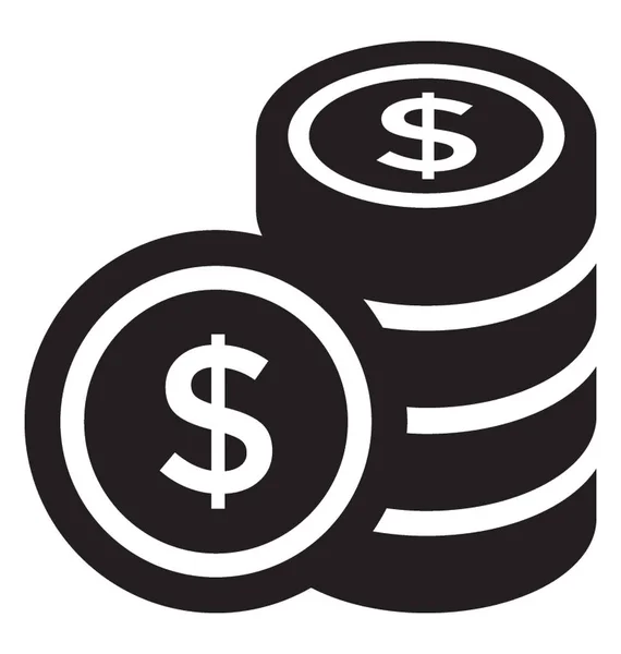 Dollar munten vector pictogram — Stockvector