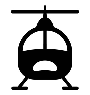  Helikopter glif vektör simgesi