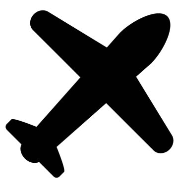  Uçak glif vektör simgesi